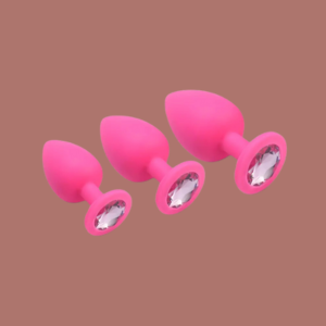 TAPON ANAL DE SILICONA ROSA (3 PIEZAS)