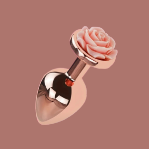 Plug metalico talla S, base en forma de rosa