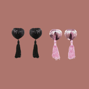 PEZONERAS EN FORMA DE CORAZON (NEGRA Y ROSA)